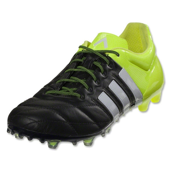 Asentar Incienso búnker Adidas ACE 15.1 FG/AG Leather (Black/White/Solar Yellow) | rt-sportify