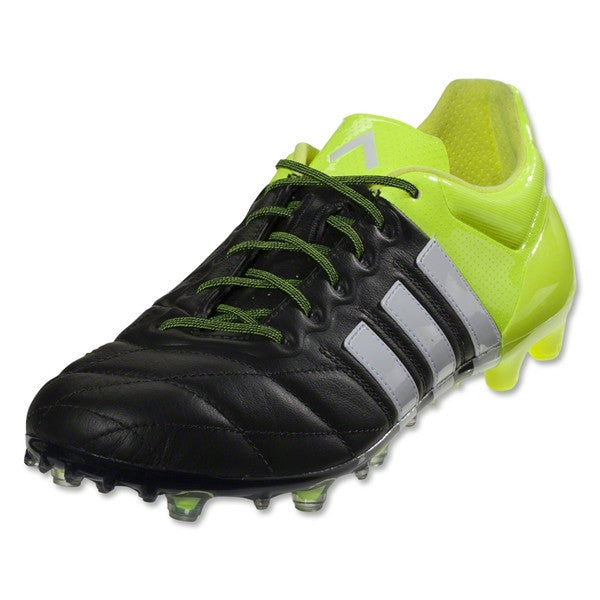 Adidas ACE 15.1 FG AG Leather Black White Solar Yellow